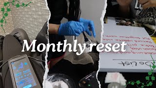 MONTHLY RESET VLOG| back in the gym a year later, planning, bleaching wig, cleaning, etc