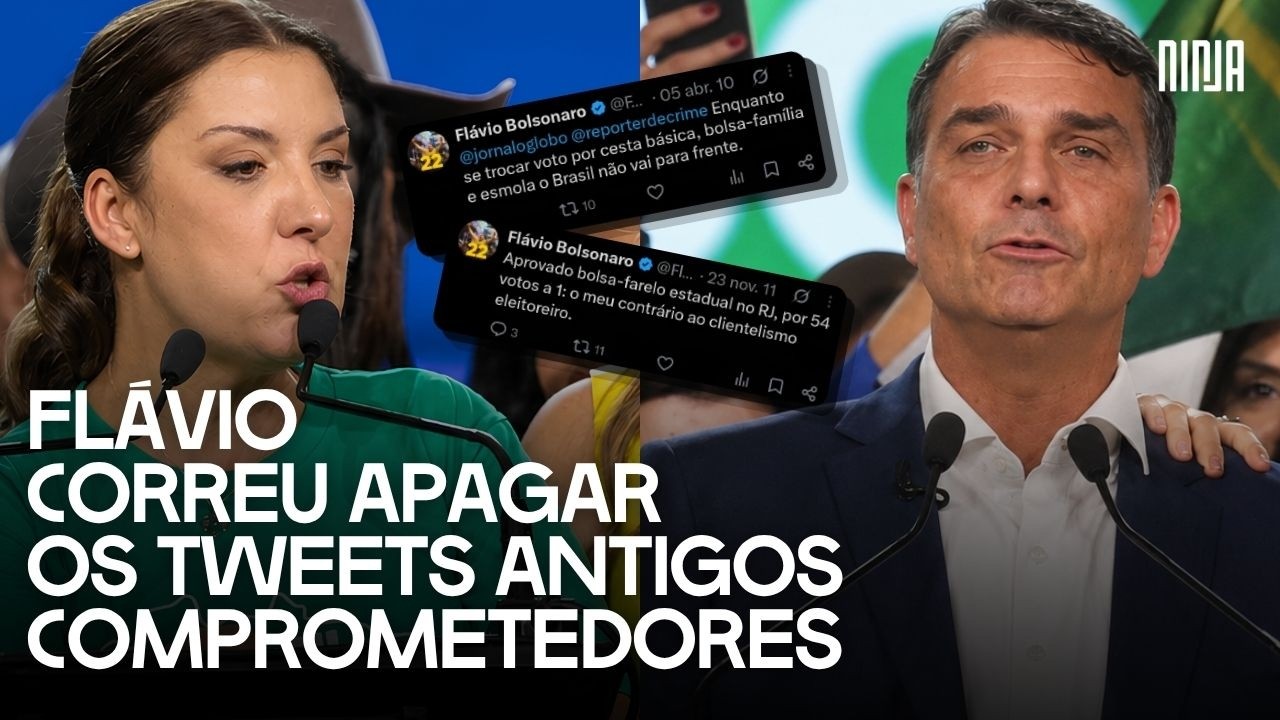 Vazou o prazo para o Bolsa Família da campanha de Flávio e ele correu apagar tweets antigos