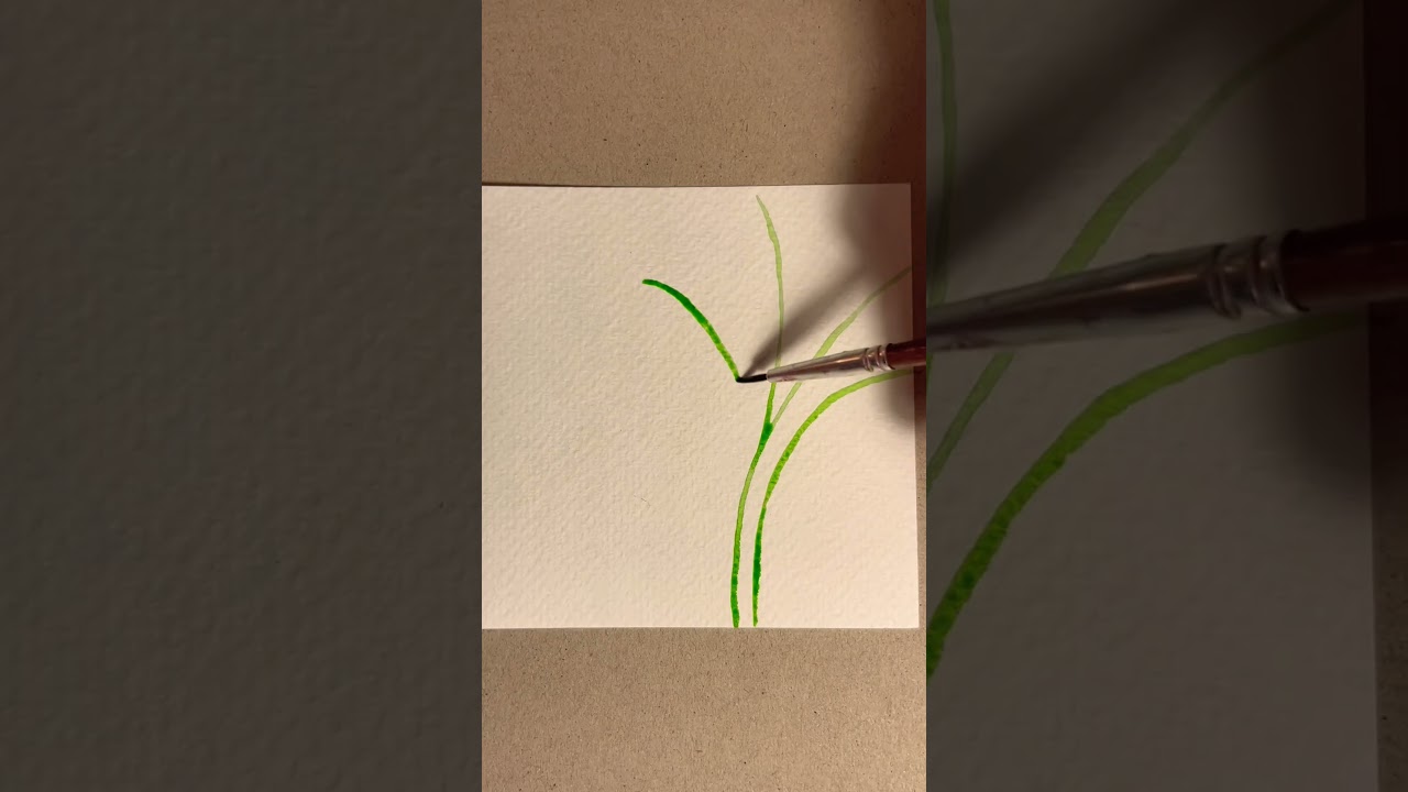 Making a nature themed card! #artist #watercolor #painting #relaxing #youtube #shorts #fyp #nature