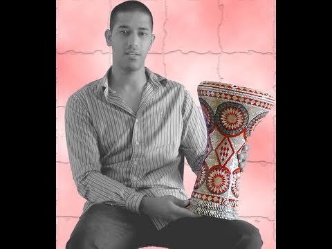Red and white mother of pearl darbuka  - High quality sound - Solo darbuka