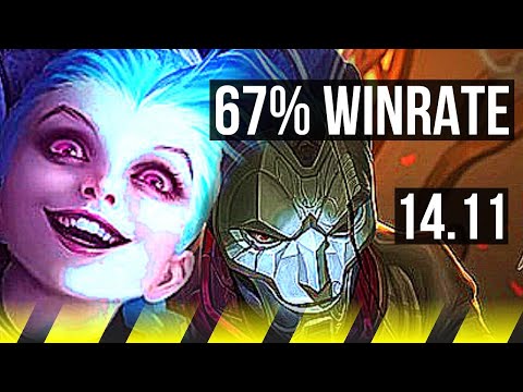 JINX & Pyke vs JHIN & Leona (ADC) | 9/1/6, 67% winrate, Dominating | EUW Challenger | 14.11
