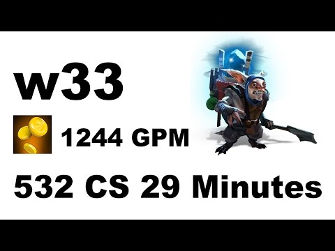 w33 Meepo - 29 Minutes 532 Last Hits 18 Kills 1244 GPM 1105 XPM - 6.88 Dota 2
