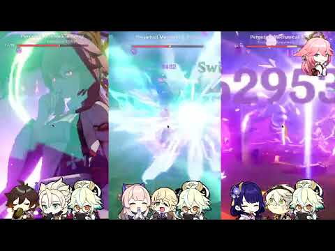 Yae Miko 3 Team Comp Side by Side Comparison vs PMA  [Genshin Impact 2.5]