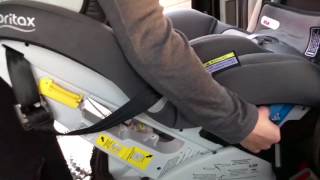 Installing a 0 to 4 Britax Millenia Safe-N-Sound in rear facing mode using ISOFIX.