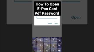 How To Open E Pan Card Pdf Password | #shorts  |  New Tricks 2023 #epancard #epancardpassword