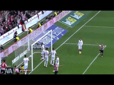 Susaeta Corner Kick Goal  Athletic Bilbao vs Sevilla 27.04.2014 ( La Liga )