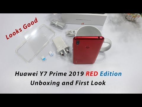 Huawei Y7 Prime 2019 Coral Red Color Unboxing, Looks Good