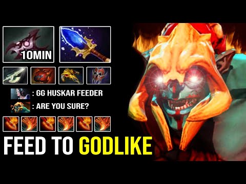 FROM FEED TO GODLIKE Solo Mid Huskar 100% Max Range Ulti Scepter Even Medusa Can't Stand 1v1 DotA 2