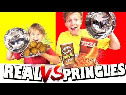 PRINGLES vs REAL 😁 YOU'VE NEVER SEEN THESE FLAVORS BEFORE 🥒🍕🥔 TipTapTube Family 👨‍👩‍👦‍👦