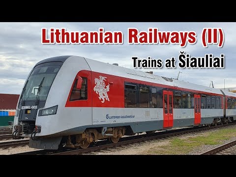 Passanger and freight trains at Šiauliai (Lithuania)