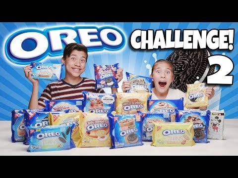 OREO CHALLENGE 2!!! The Blindfold Cookie Tasting Game Show Returns! 18 NEW Flavors! Video