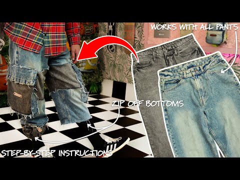 DIY Convertible Pants! Cargo Pockets, Joggers, Capri, Color-Block Fashion Hacks 👖 (SEWING TUTORIAL)