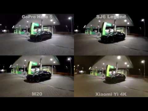 GoPro Hero 5 - SJ6 Legend - SJ5000X Elite - M20 - Xiaomi Yi 4K - Eken H8 Pro Comparison test Night 1