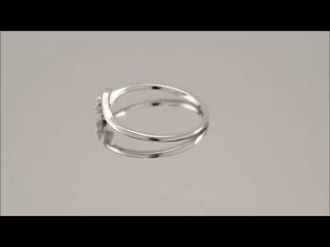 9ct White Gold 8pt Diamond Twist Cluster Ring - D7207