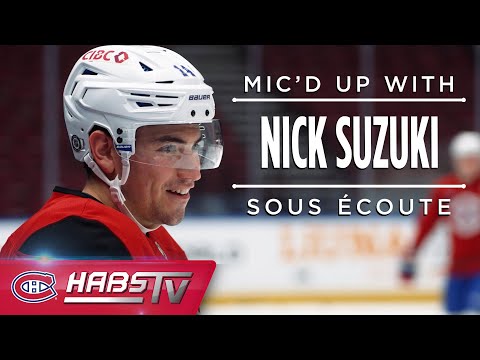 Nick Suzuki mic'd up at practice in Vancouver
