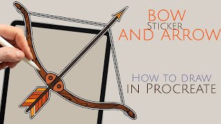 How to draw a bow and arrow | A simple illustration for beginners in procreate