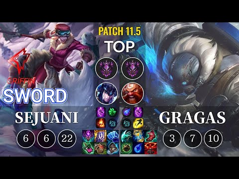 GRF Sword Sejuani vs Gragas Top - KR Patch 11.5