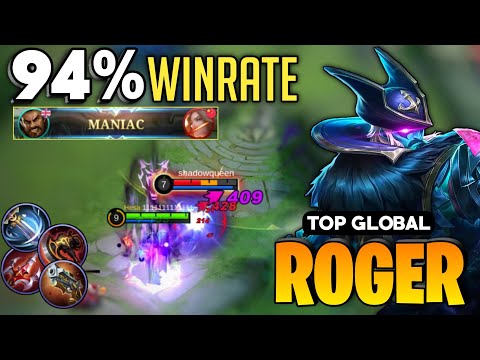MANIAC! Aggressive Roger 94% Winrate [ Top Global Roger Best Build ] By 1111111 - Mobile Legends