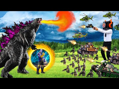 LEGO FLOOD Action - The Fight Godzilla, Thanos With Speaker Head And Lego People Causes Tsunami