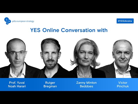 , title : 'Yuval Noah Harari, Rutger Bregman, Zanny Minton Beddoes and Victor Pinchuk | YES Online Conversation'