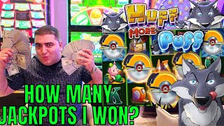 How Many JACKPOTS Did I Win On High Limit Huff N More Slot Machine Video