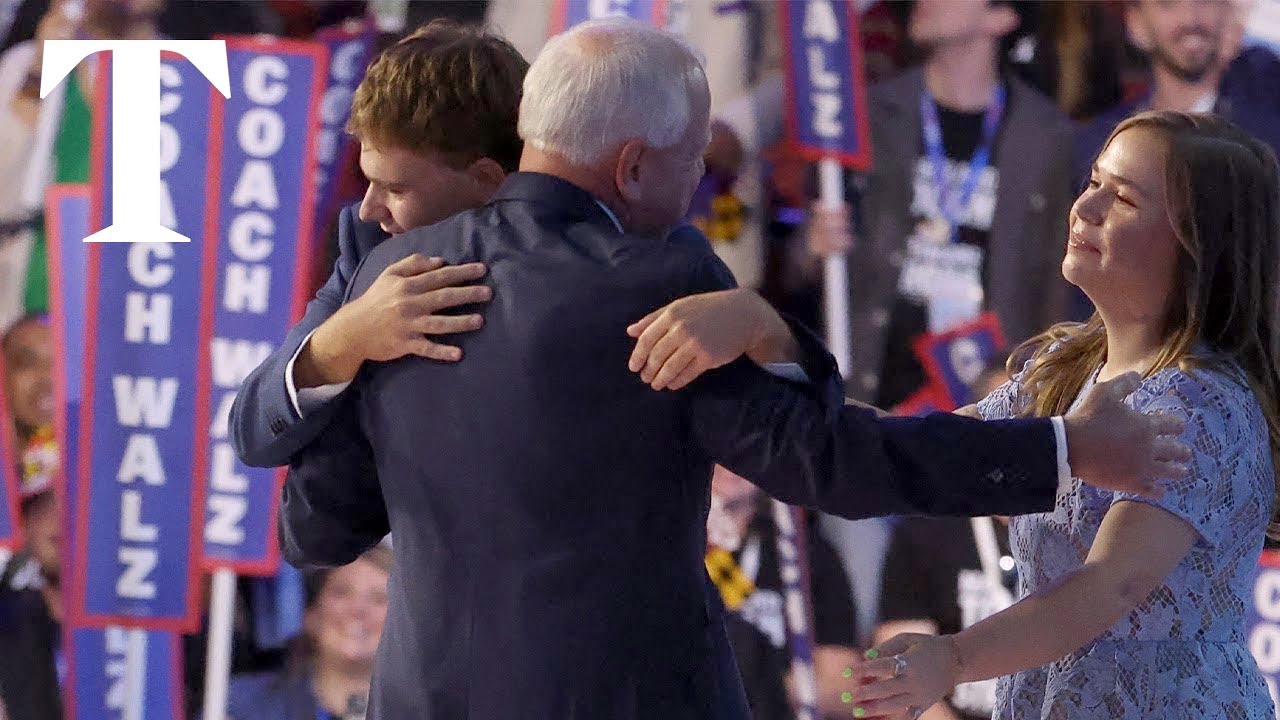 Tim Walz addresses family during DNC speech: "You're my entire world"