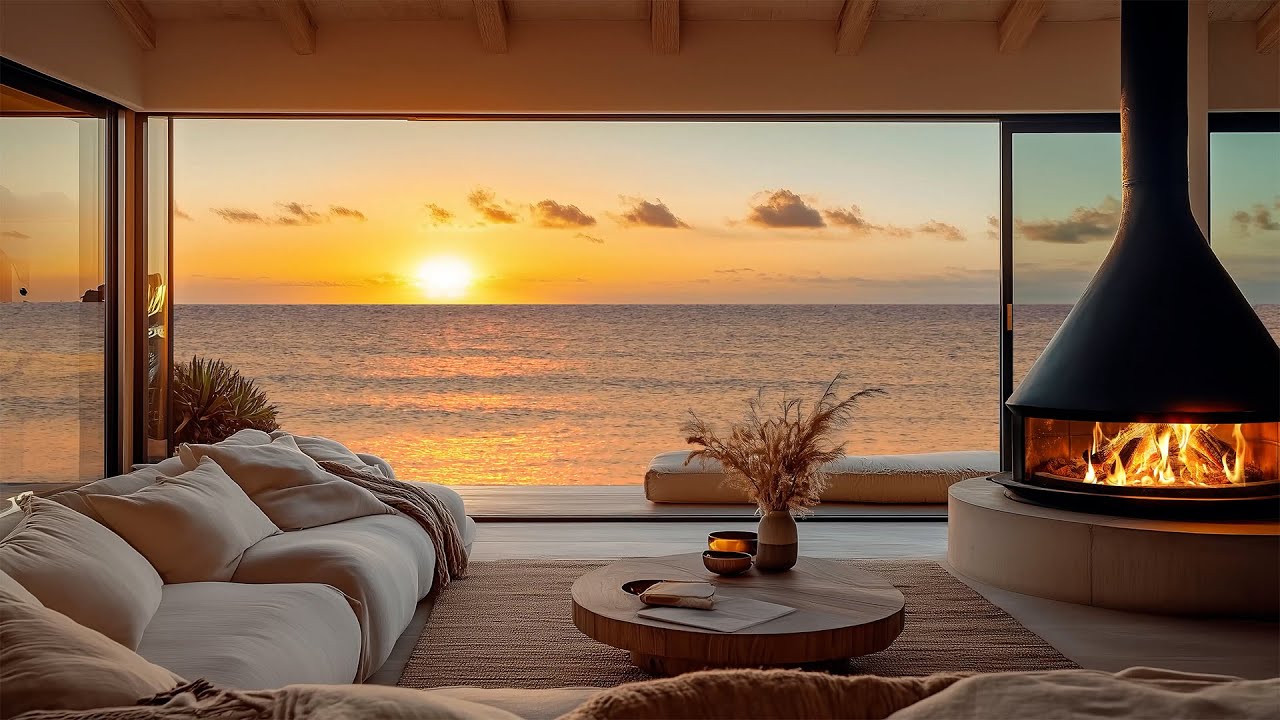 The Most Beautiful/Relaxing Seaside Retreat Space in Comfortable Terrace with Jazz Music & Fireplace