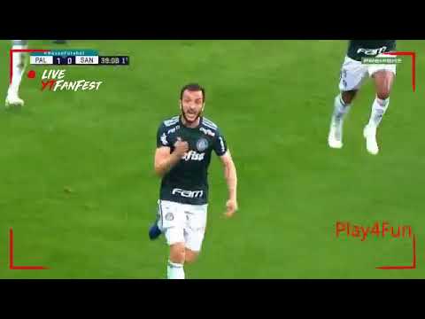 Gol de Edu Dracena Palmeiras 1x0 Santos Brasileirão 2018 hoje
