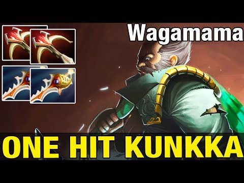 ONE HIT KUNKKA - Wagamama 7,4k MMR Plays kunkka 1Hit = Triple Kill - Dota 2