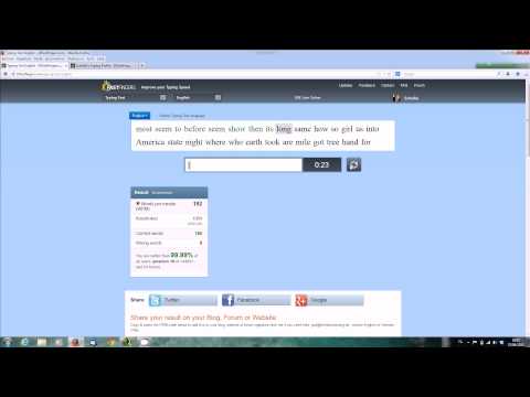 10fastfingers typing test (English): 200 WPM