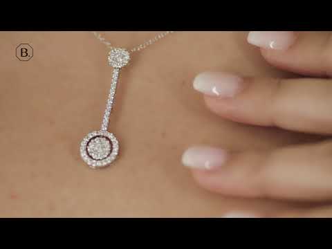 BAUNAT - 0.90 carat diamond halo pendant in white gold