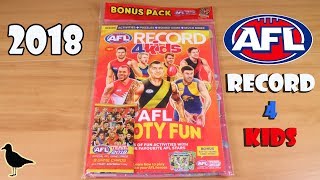 2018 AFL Record 4 Kids Magazine Flipthrough + Collector Cards Opening | Birdpoo Reviews
