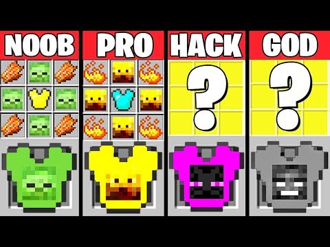 Minecraft Battle: MONSTER ARMOR CRAFTING CHALLENGE - NOOB vs PRO vs HACKER vs GOD ~ Funny Animation