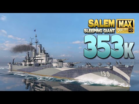 Cruiser Salem: +350k damage on map Sleeping Giant - World of Warships