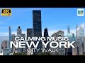 virtual walk NEW YORK in 4k calming music for deep sleep, Flatiron , Madison Square, 5th Avenue