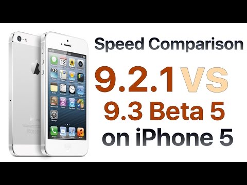 iPhone 5 iOS 9.2.1 vs iOS 9.3 Beta 5 / Public Beta 5 Build #13E5225a Speed Comparison