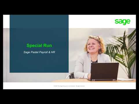 How to do a Special Run in Sage Pastel Payroll & HR.