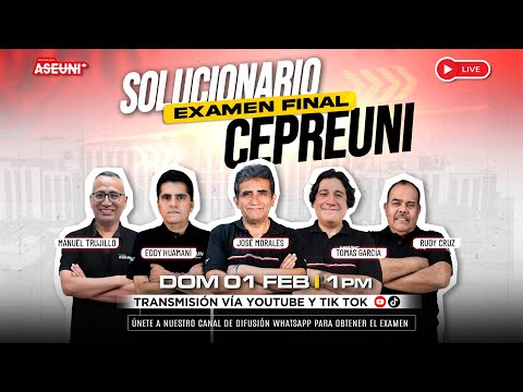 SOLUCIONARIO EXAMEN FINAL CEPREUNI - UNI 🔥 01 de febrero 2026