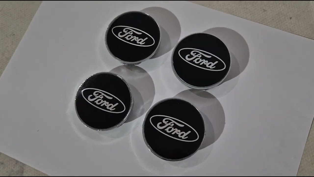 Ford Ковпачки на диски 54.5/50мм чорні (4 шт) Video 1