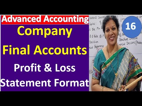 16 Company Final Accounts Introduction With Profit Loss Statement Format