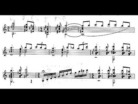 Heitor Villa-Lobos: Five Preludes for Guitar (Score video)