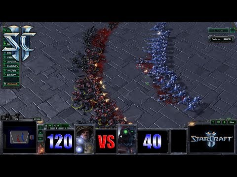 StarCraft 2: Unit Tester - 120 Marines VS 40 Ghosts!!