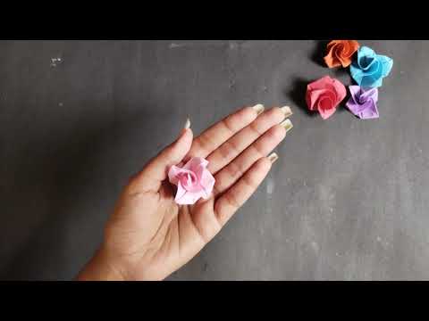 Origami rose making😍 - rose making tutorial - flower making - diy flower - craft - Rucha's creation