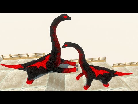 RED BATMAN BRACHIOSAURUS DEATH FALL - Animal Revolt Battle Simulator