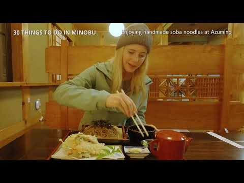 Enjoying handmade soba noodles at Azumino