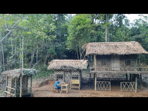 FuLL ViDEO: 65 Days to build and complete the bamboo house, kitchen, bathroom, furniture,survival,