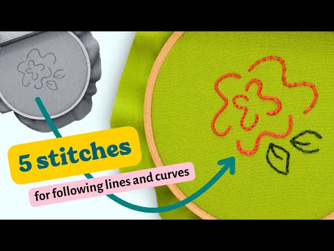 Five Different Stitches for Following Lines and Curves in Hand Embroidery