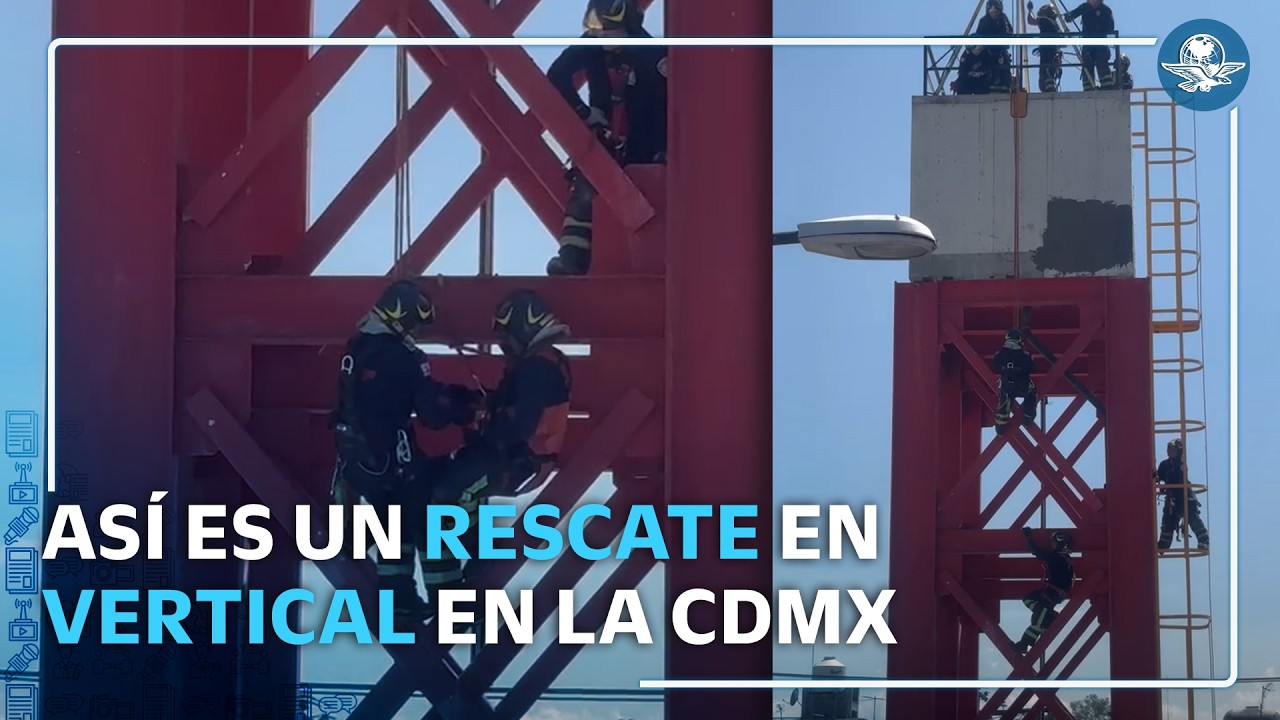 Rescate vertical en CDMX así operan bomberos en alturas extremas