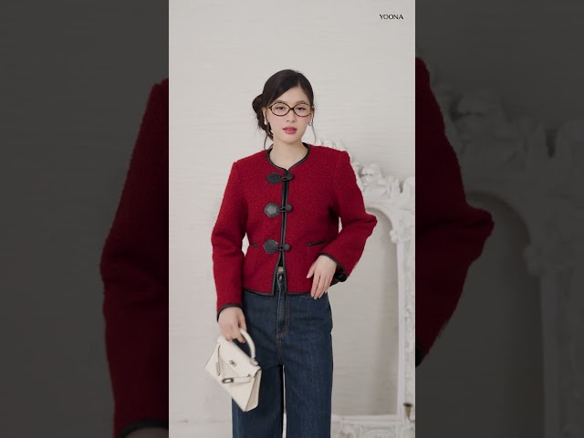 ED19S295 - Áo khoác dạ lông cừu