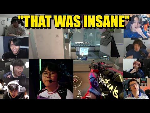 Valorant pros/streamers react to T1 Izu's INSANE 1v3 CLUTCH against DRX